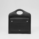 Burberry Medium Topstitched Leather Pocket Bag in Black 80403071
