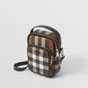 Burberry Check and Leather Crossbody Bag in Dark Birch Brown 80491181 - thumb-2