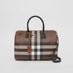 Burberry Check and Leather Medium Bowling Bag 80523481