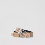 Burberry Reversible Vintage Check and Leather Belt 80527811