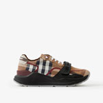 Burberry Check Cotton Sneakers in Birch Brown 80529711