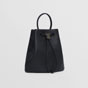 Burberry Grainy Leather Small TB Bucket Bag in Black 80556911 - thumb-3