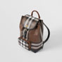 Burberry Check and Leather Backpack in Dark Birch Brown 80585981 - thumb-2
