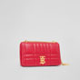 Burberry Quilted Leather Small Lola Bag in Bright Red 80595121 - thumb-3