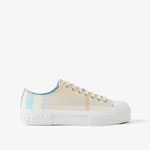 Burberry Check Cotton Sneakers in Soft Blue 80633011