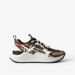 Burberry Vintage Check Cotton and Leather Sneakers 80642451