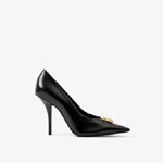 Burberry Monogram Motif Leather Point-toe Pumps in Black 80651661