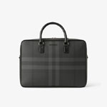 Burberry Charcoal Check and Leather Briefcase 80653381