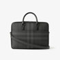 Burberry Charcoal Check and Leather Briefcase 80653381 - thumb-3