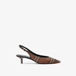 Burberry Check and Leather Slingback Pumps in Dark Birch Brown 80655241