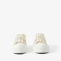 Burberry Check Cotton Sneakers in Soft Fawn 80656471 - thumb-2