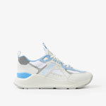 Burberry Leather Suede and Mesh Sneakers in Pale Blue 80667851