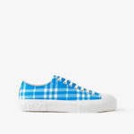 Burberry Check Cotton Sneakers in Vivid Blue 80669671