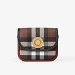 Burberry Check Leather Small Elizabeth Bag Brown 80696571