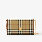 Burberry Check Wallet with Chain Strap 80704131
