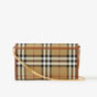 Burberry Check Wallet with Chain Strap 80704131 - thumb-3