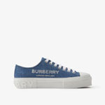 Burberry Logo Print Denim Sneakers in Blue 80708471
