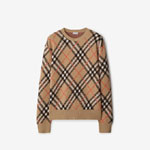 Burberry Check Wool Blend Sweater in Sand 80934861