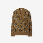 Burberry Check Wool Mohair Blend Cardigan in Shrew 80996211