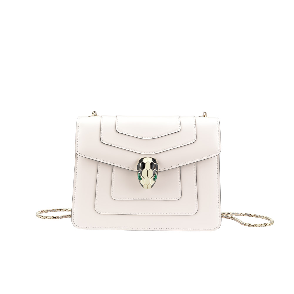 Bvlgari Flap cover bag Serpenti Forever in white agate calf leather 283167