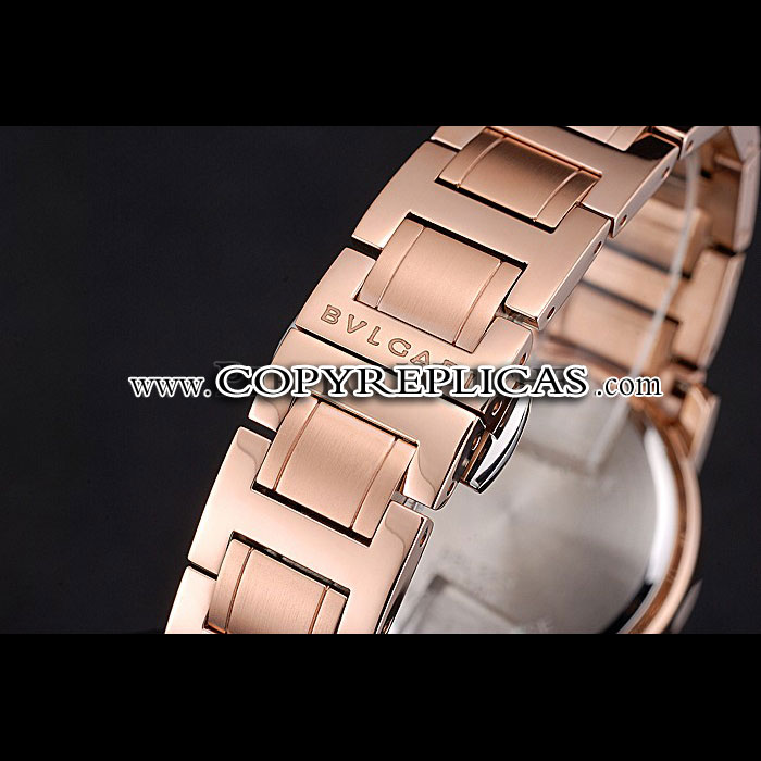 Bvlgari Solotempo Plum Dial With Diamonds Rose Gold Case And Bracelet BV5816 - Photo-3