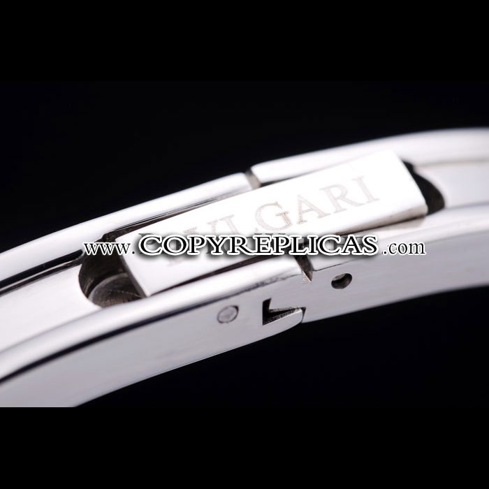 Bvlgari B-ZERO1 24mm White Heart Dial Steel Case Black Bezel Steel Bracelet BV5824 - Photo-3