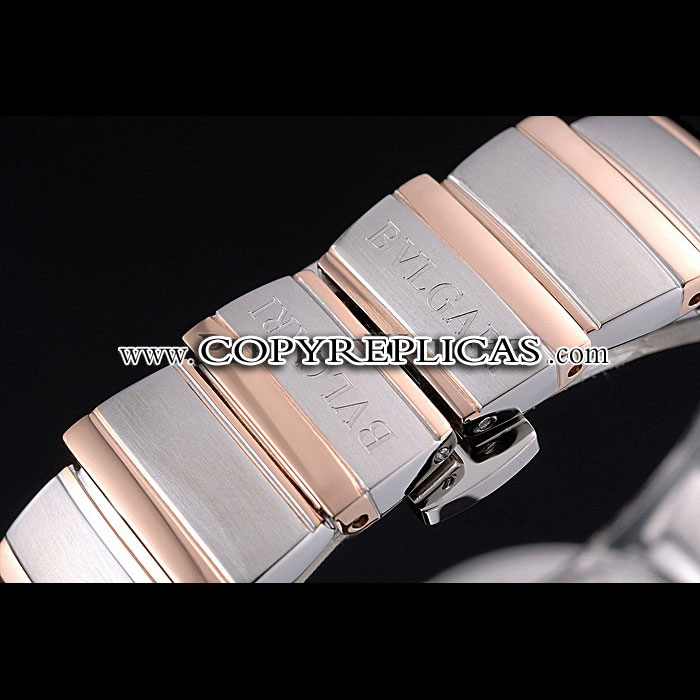 Bvlgari Lvcea White Dial Diamond Hour Markings Stainless Steel Case Two Tone Bracelet BV5828 - Photo-3