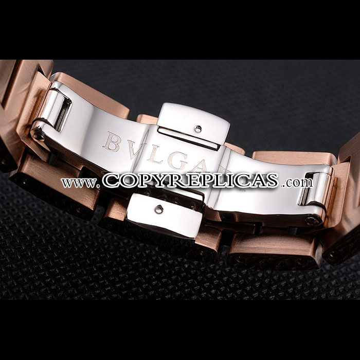 Bvlgari Bvlgari Black Dial Jewel Hourmarks Gold Case Diamond Bezel Two Tone Bracelet BV5830 - Photo-4