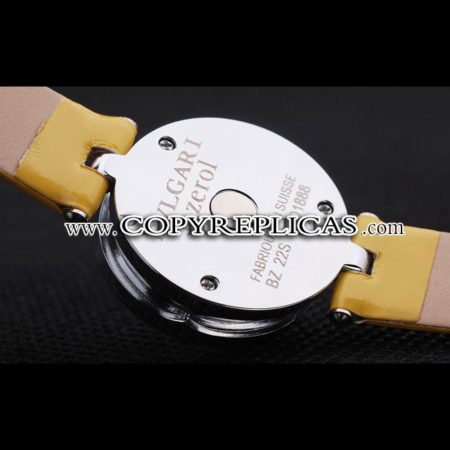 Bvlgari B-ZERO1 25mm Yellow Dial Stainless Steel Case And Bezel Yellow Leather Bracelet BV5832 - Photo-4
