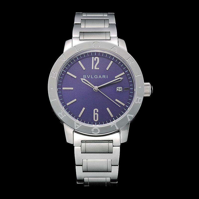 Bvlgari Solotempo Purple Dial Stainless Steel Case And Bracelet BV5841