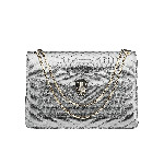 Bvlgari Serpenti Forever featuring a Quilted Scaglie motif in silver calf 282188