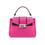 Bvlgari Top handle bag Serpenti Viper in pink spinel black smooth calf leather 282327