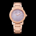 Bvlgari Solotempo Plum Dial With Diamonds Rose Gold Case And Bracelet BV5816