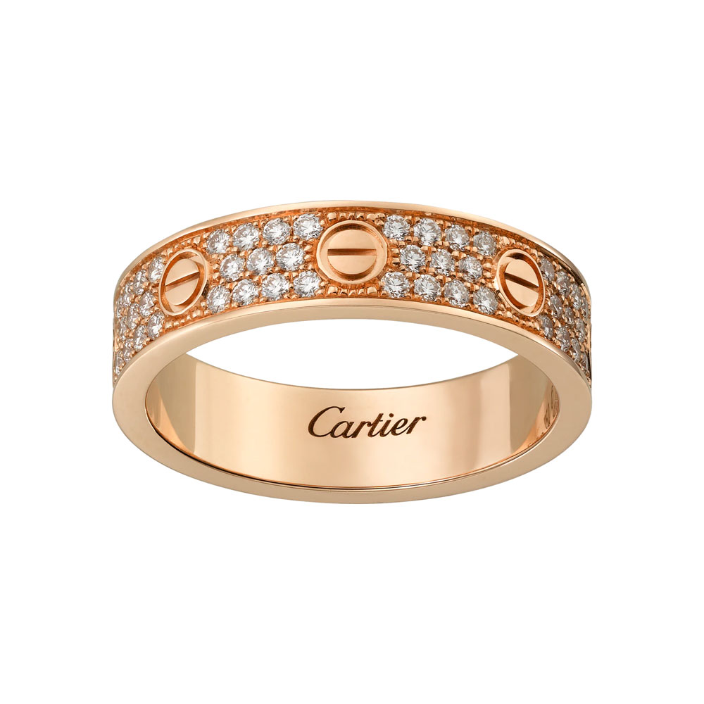 Cartier Love wedding band diamond paved B4085800