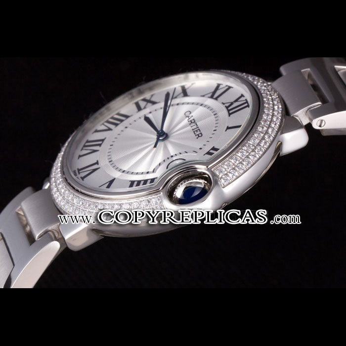 Cartier Ballon Bleu 44mm White Dial Diamonds Stainless Steel Case And Bracelet CTR5860 - Photo-3