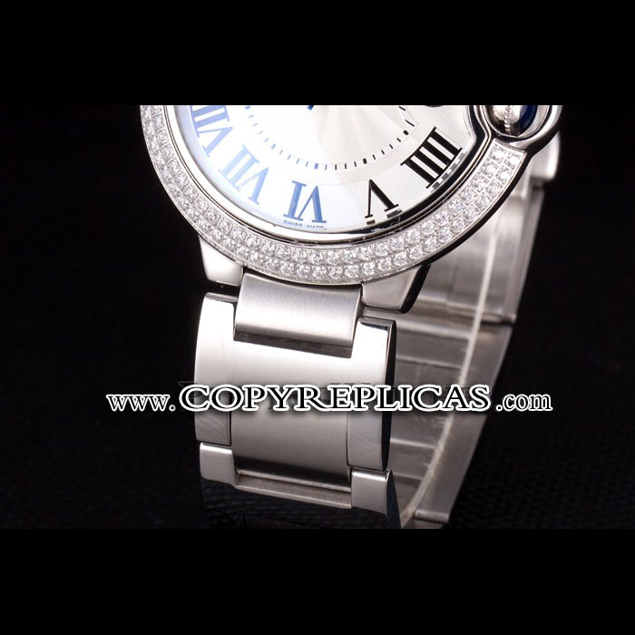 Cartier Ballon Bleu 44mm White Dial Diamonds Stainless Steel Case And Bracelet CTR5860 - Photo-4