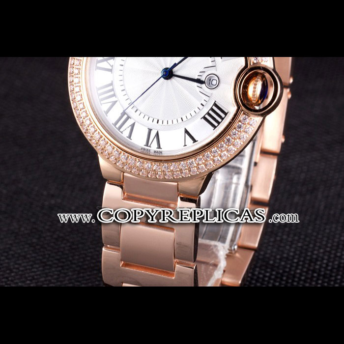 Cartier Ballon Bleu 42mm White Dial Diamonds Pink Gold Case And Bracelet CTR5862 - Photo-4