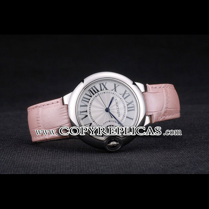 Cartier Ballon Bleu 38mm White Dial Stainless Steel Case Pink Leather Bracelet CTR5880 - Photo-2