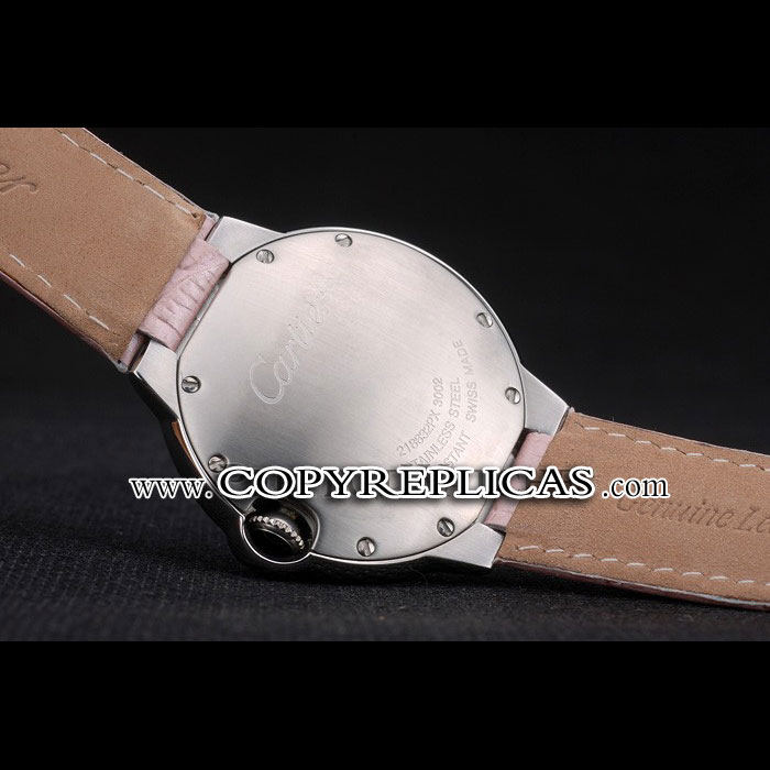 Cartier Ballon Bleu 38mm White Dial Stainless Steel Case Pink Leather Bracelet CTR5880 - Photo-4