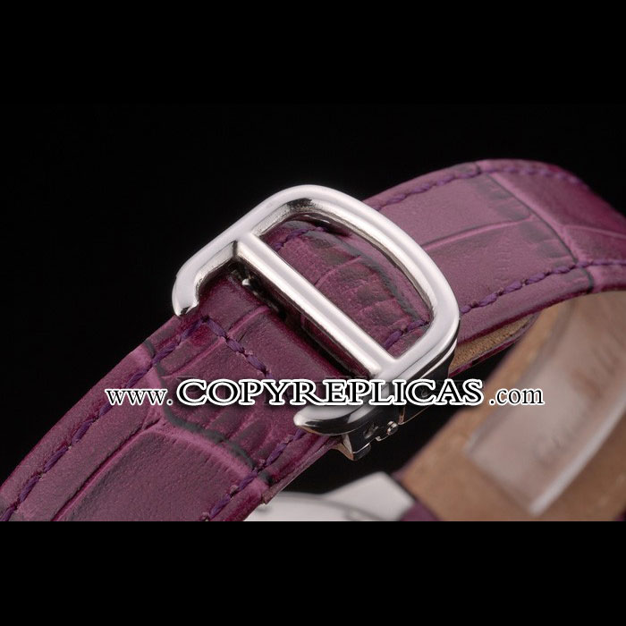 Cartier Ballon Bleu 38mm White Dial Stainless Steel Case Purple Leather Bracelet CTR5881 - Photo-3