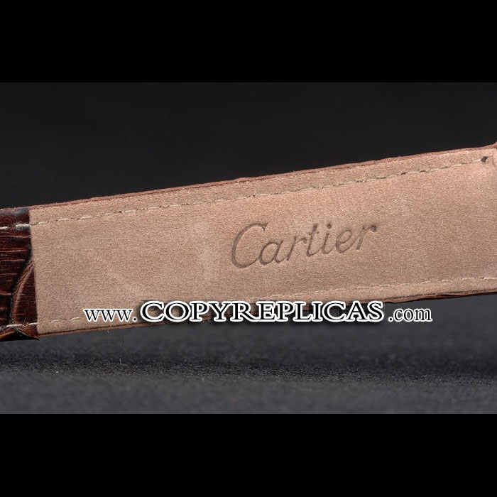 Cartier Ballon Bleu 38mm White Dial Stainless Steel Case Brown Leather Bracelet CTR5882 - Photo-4
