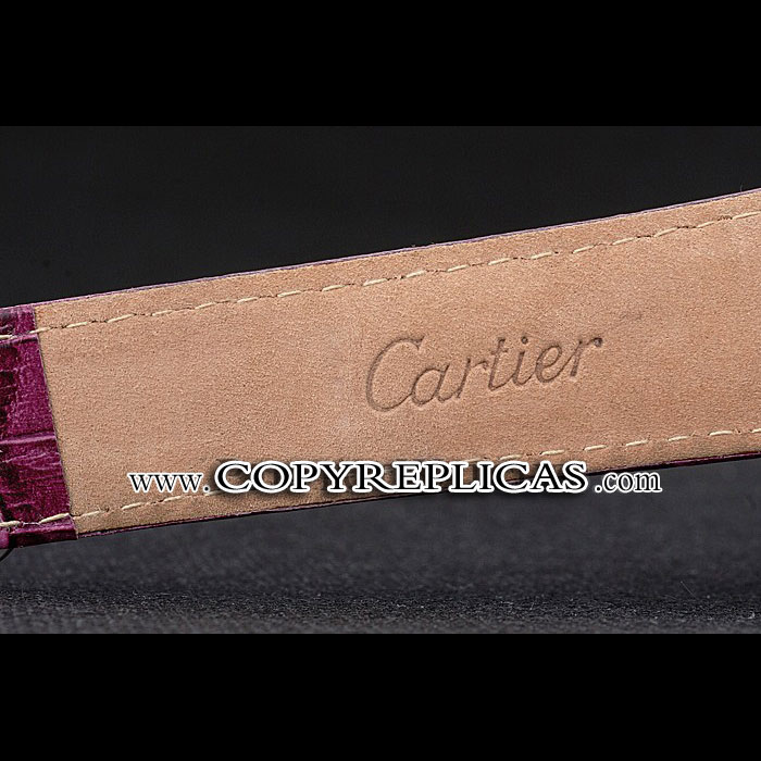 Cartier Ballon Bleu 42mm White Dial Stainless Steel Case Purple Leather Bracelet CTR5894 - Photo-4