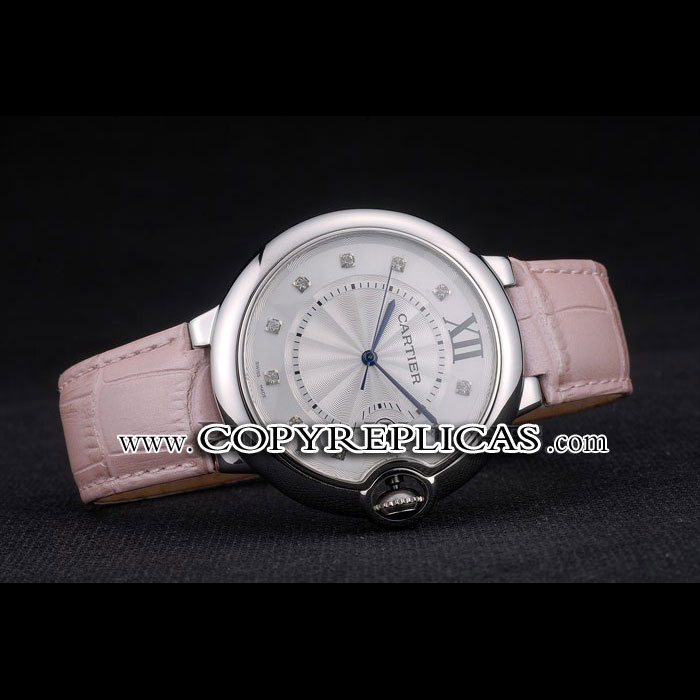 Cartier Ballon Bleu 42mm White Dial Stainless Steel Case Pink Leather Bracelet CTR5900 - Photo-2