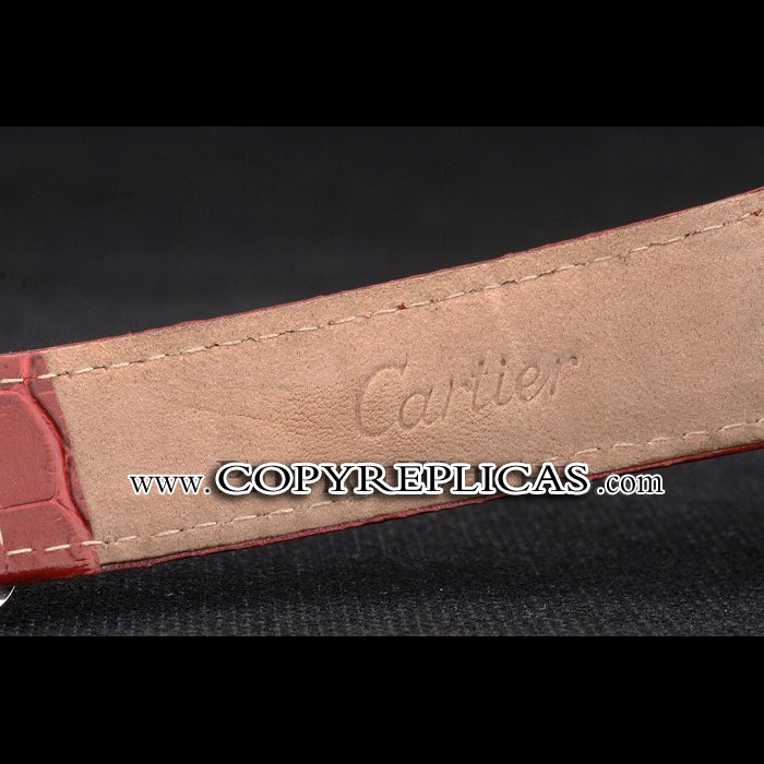 Cartier Ballon Bleu 42mm Brown Dial Stainless Steel Case Red Leather Bracelet CTR5901 - Photo-4
