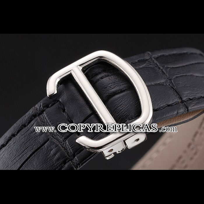 Cartier Calibre De Cartier Small Seconds White Dial Stainless Steel Black Leather Strap CTR5923 - Photo-4