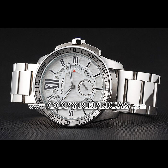 Cartier Calibre De Cartier Small Seconds White Dial Stainless Steel Case And Bracelet CTR5927 - Photo-2