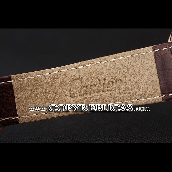 Cartier Calibre De Cartier Small Seconds White Dial Rose Gold Case Brown Leather Strap CTR5930 - Photo-4