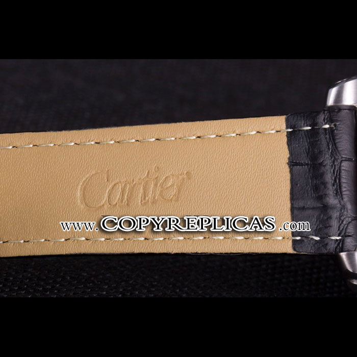 Cartier Calibre Flying Tourbillon Black Dial Stainless Steel Case Black Leather Bracelet CTR5932 - Photo-3
