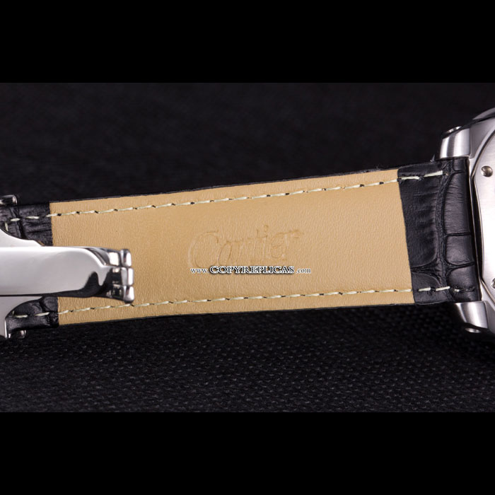 Cartier Calibre Flying Tourbillon White Dial Stainless Steel Case Black Leather Bracelet CTR5936 - Photo-3