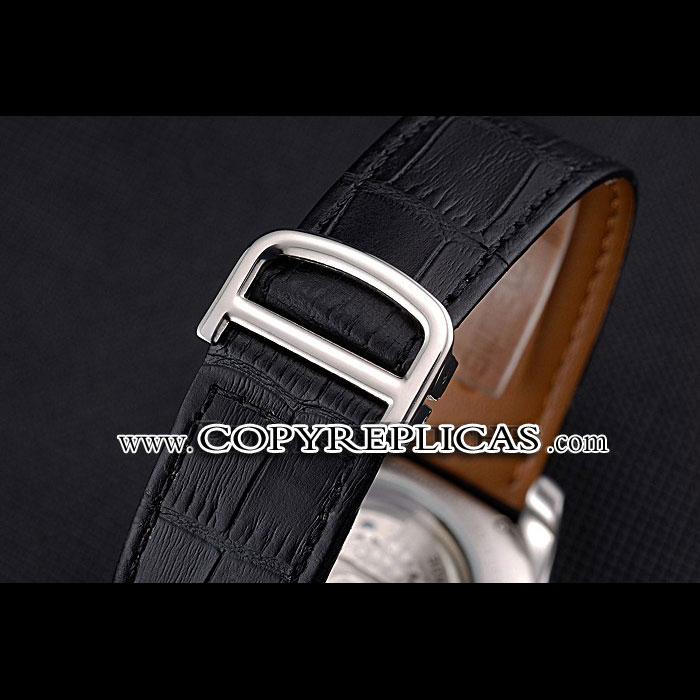 Cartier Calibre Tourbillon Black Dial Stainless Steel Case Black Leather Strap CTR5939 - Photo-3